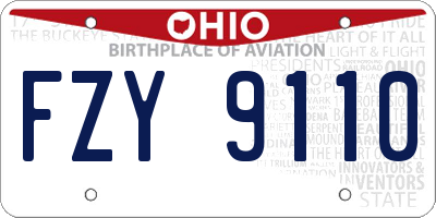 OH license plate FZY9110