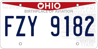 OH license plate FZY9182