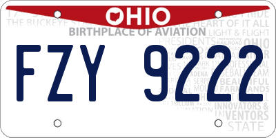 OH license plate FZY9222