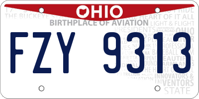 OH license plate FZY9313