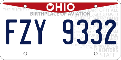 OH license plate FZY9332
