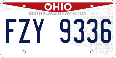 OH license plate FZY9336