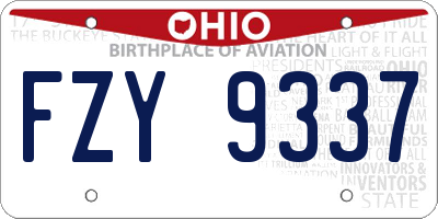 OH license plate FZY9337