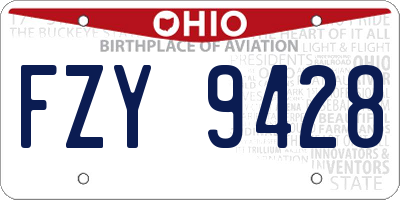 OH license plate FZY9428