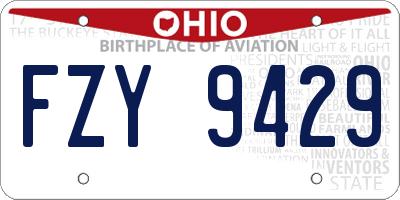 OH license plate FZY9429