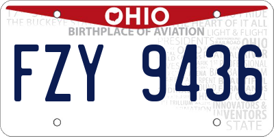 OH license plate FZY9436
