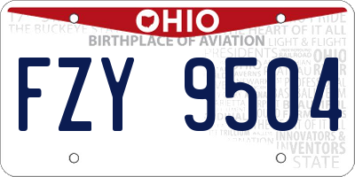 OH license plate FZY9504
