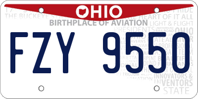 OH license plate FZY9550