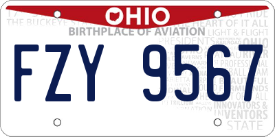 OH license plate FZY9567