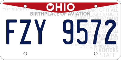 OH license plate FZY9572
