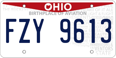 OH license plate FZY9613