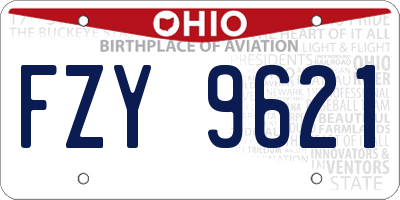 OH license plate FZY9621