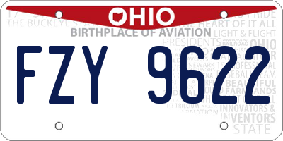 OH license plate FZY9622