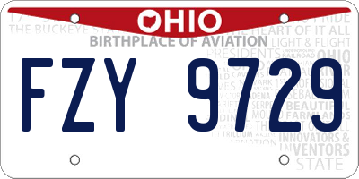 OH license plate FZY9729