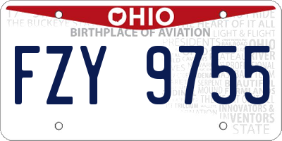 OH license plate FZY9755
