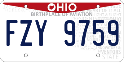 OH license plate FZY9759