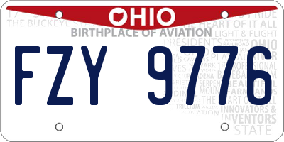 OH license plate FZY9776