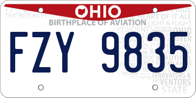 OH license plate FZY9835