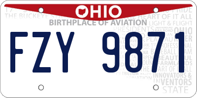 OH license plate FZY9871