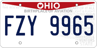 OH license plate FZY9965