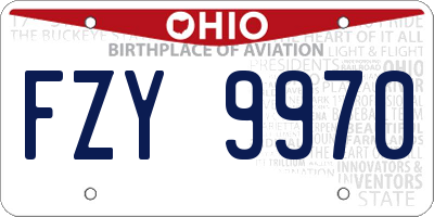 OH license plate FZY9970