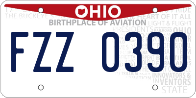 OH license plate FZZ0390
