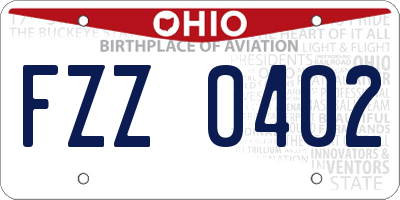 OH license plate FZZ0402