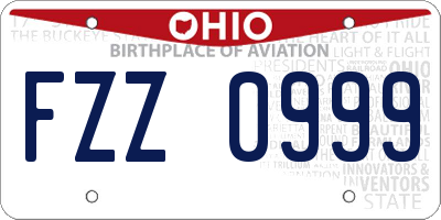 OH license plate FZZ0999