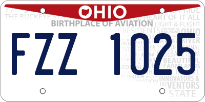 OH license plate FZZ1025