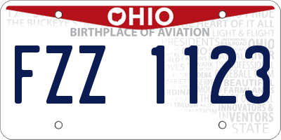 OH license plate FZZ1123