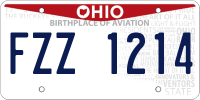 OH license plate FZZ1214