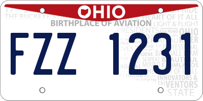 OH license plate FZZ1231
