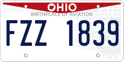 OH license plate FZZ1839