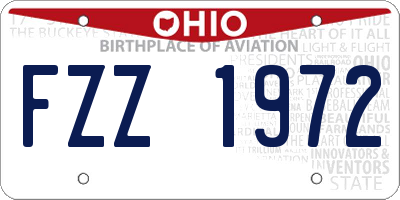 OH license plate FZZ1972