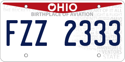 OH license plate FZZ2333