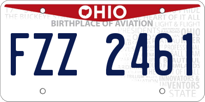 OH license plate FZZ2461