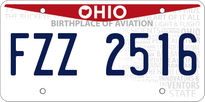 OH license plate FZZ2516