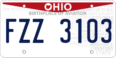 OH license plate FZZ3103