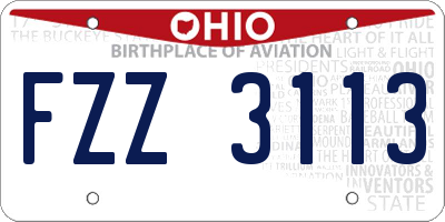 OH license plate FZZ3113