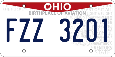 OH license plate FZZ3201