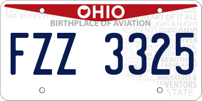 OH license plate FZZ3325