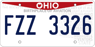 OH license plate FZZ3326