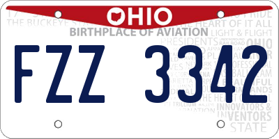 OH license plate FZZ3342