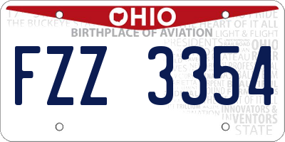 OH license plate FZZ3354
