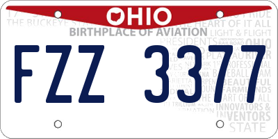 OH license plate FZZ3377