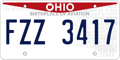 OH license plate FZZ3417