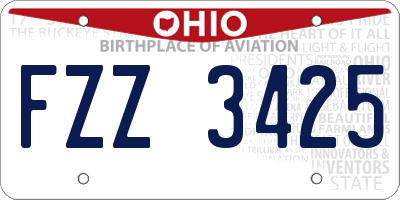 OH license plate FZZ3425