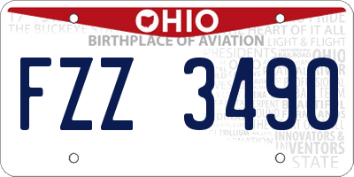 OH license plate FZZ3490