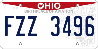 OH license plate FZZ3496