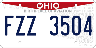 OH license plate FZZ3504